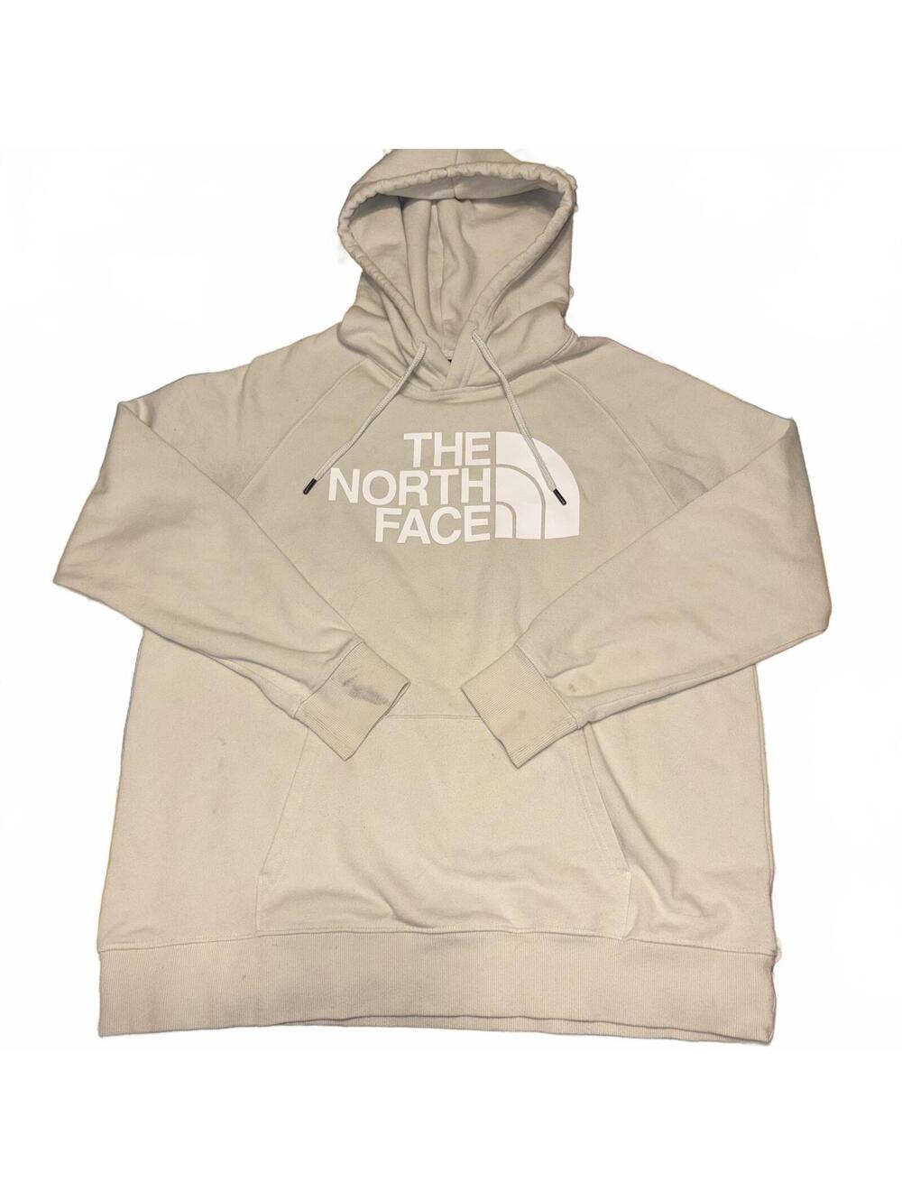 The North Face Women's XL Hoodie Sweatshirt Beige Outdoor Bonfire hike Sweater